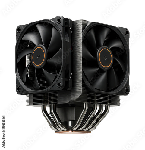 Dual-tower CPU cooler with asymmetrical design and two PWM fans