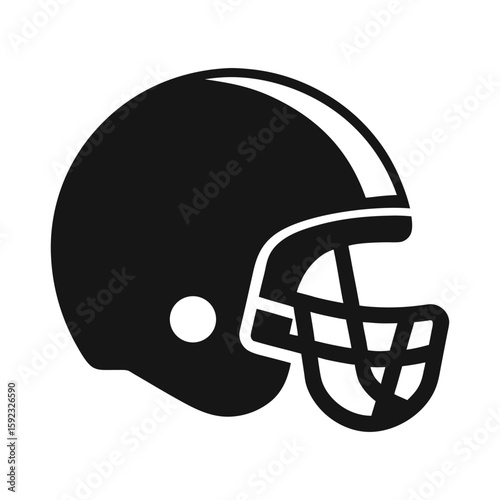 American football helmet icon silhouette isolated on white background
