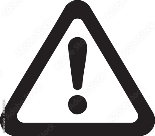Warning Sign Silhouette Icon With Exclamation Mark Triangle Symbol Illustration For Caution Alert Safety Attention Hazard And Risk Notice

