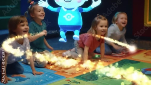 Kids explore guided by a virtual friend