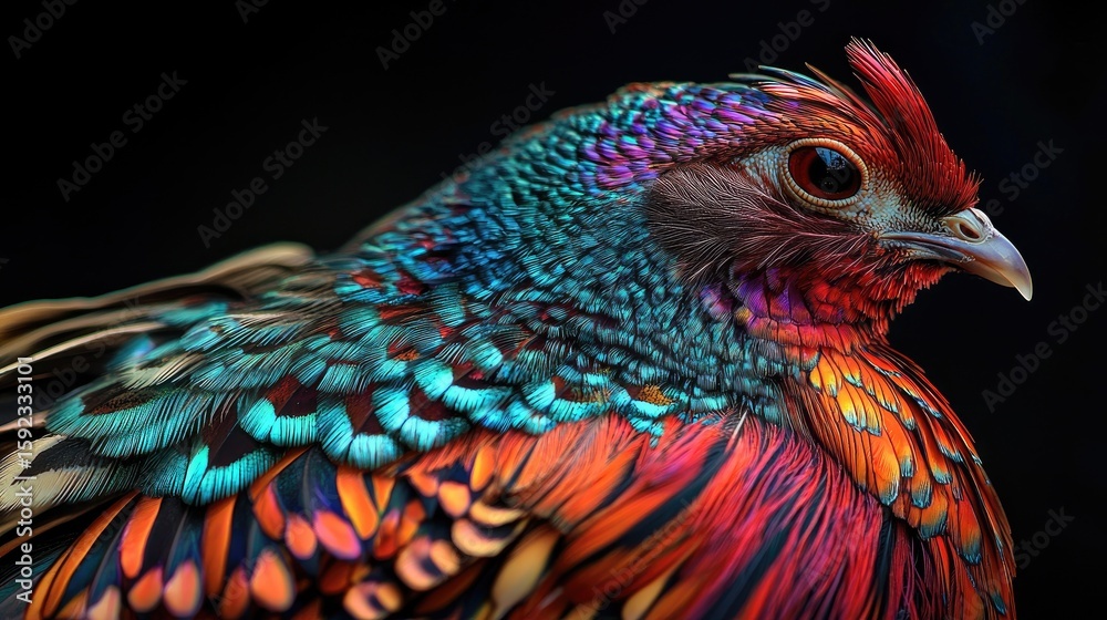 Fototapeta premium Vibrant plumage of a pheasant.