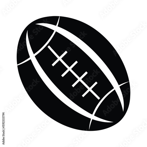 Rugby ball silhouette icon isolated on white background