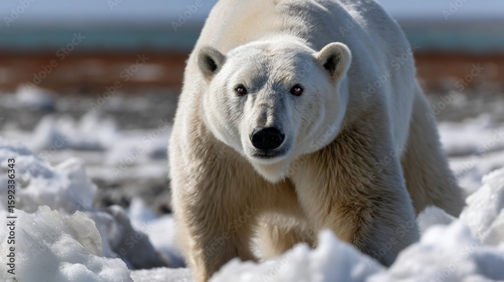 Majestic polar bear on icy terrain Majestic polar bear on icy terrain