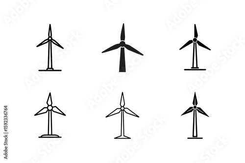 outline vector illustration of a wind turbine icon