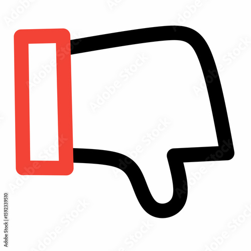 thumbs down line color icon editable vektor