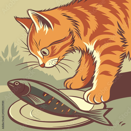 cat and fish