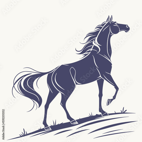 Standing Horse Shadow – Graceful Animal Silhouette Vector