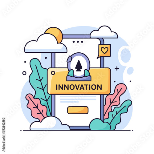 Innovation displayed on a smartphone screen