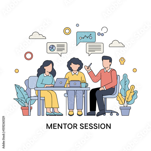 A business mentor session illustration