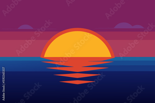 sunset above calm ocean