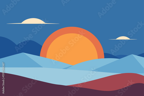 sunset on quiet tundra