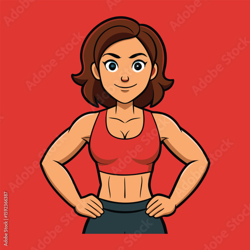 Beautiful smiling cartoon girl with headphones listening to music, a vector illustration of a person's face