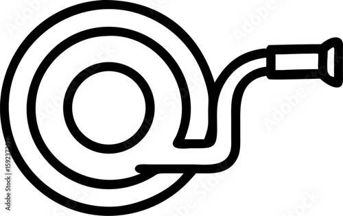 hose pipe outline vector icon on white or transparent background. plumbing tools. Editable and Printable sticker.