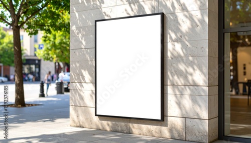 Blank urban billboard with a wooden frame perfect for advertising