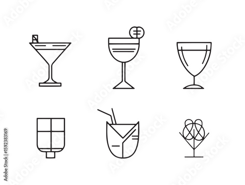 elegant mousse line art vector set for creative design projects