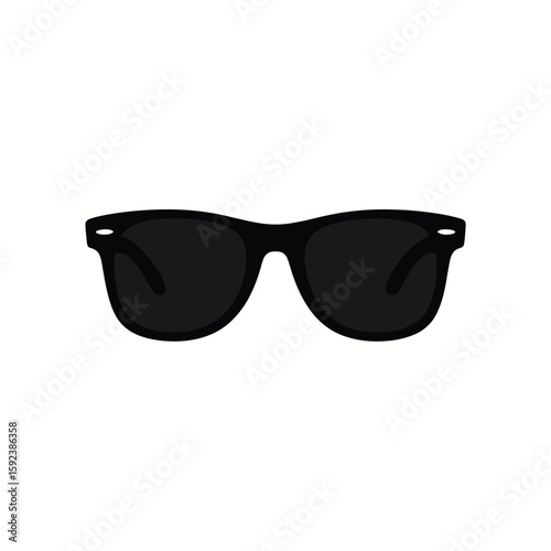 Classic black wayfarer style sunglasses on white background