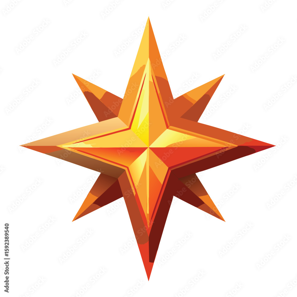 Fototapeta premium Fantasy star with glowing orange and yellow gradients, a warm and inviting celestial design.