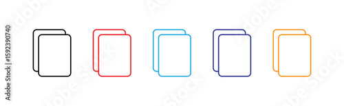 Duplicate and Copy Icon Set – Minimal Line Art Symbols for Tabs, Slides, Sections, and Layer Duplication in UI and Presentation Design