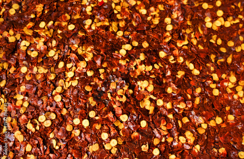 Red chili pepper texture. Spicy seasoning 
