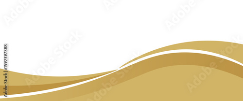 Vector gold line background curve element with white space for text and message design, overlapping layers, vector