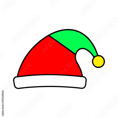outline vector illustration of a santa claus hat
