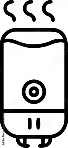 water heater outline vector icon on white or transparent background. plumbing tools. Editable and Printable sticker.