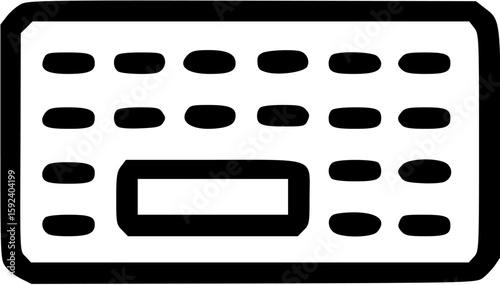 Simple black and white illustration of a calculator keypad.