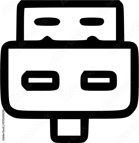 Simple line drawing of a computer connector.