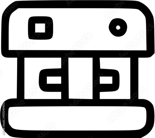 Simple line drawing of a double cassette player or similar audio device.