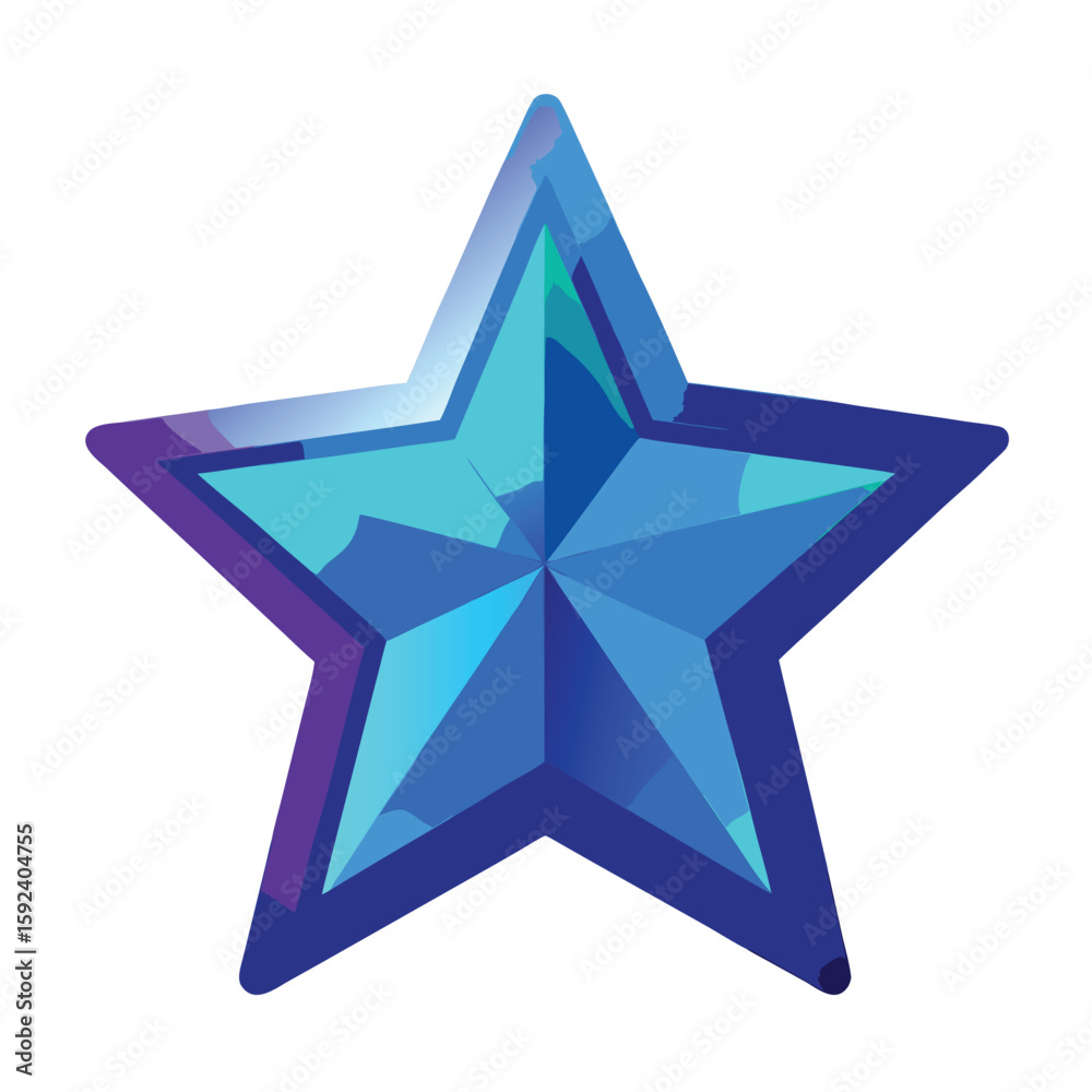 Obraz premium Glowing blue star with a soft gradient center, representing calm and serenity.