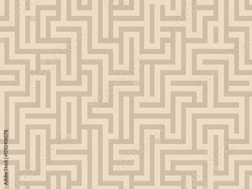 A seamless vector geometric maze pattern with decorative labyrinth lines for a vintage wall art design