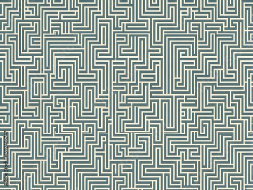 Abstract vector illustration of a seamless geometric labyrinth maze pattern design