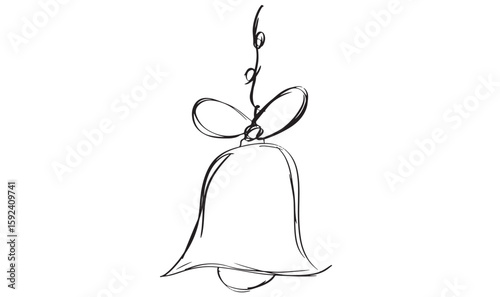 Bell Drawing black color object icon merry christmas xmas happy new year 2025 2026 2027 time december winter season jingle bell gift box bell jingle merry christmas xmas santa reindeer happy new year 