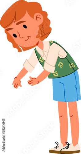 Smiling Girl Bowing