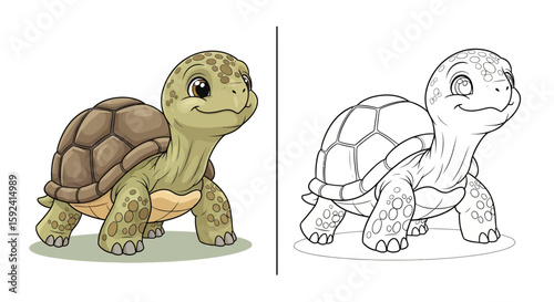 Playful Crocodile Character with Bumpy Back and Cute Eyes: Split View