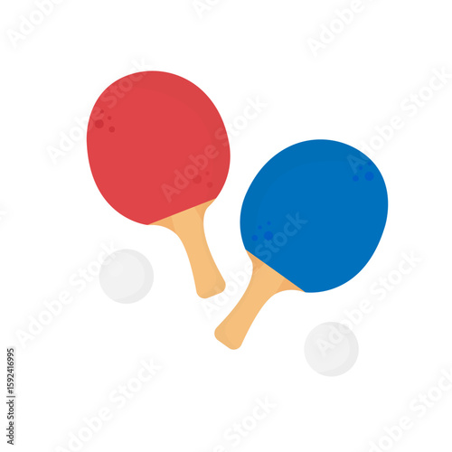 vector illustration of racket and pimpong ball