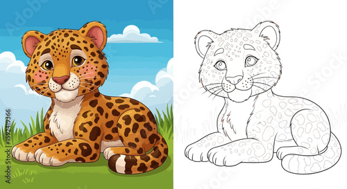 Chibi-Style Baby Elephant with Oversized Ears and Tiny Tusks: Dual Art