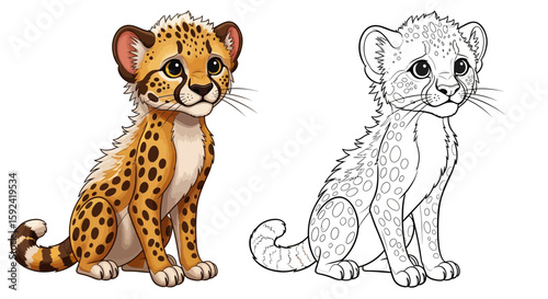 Cartoon Horse with Large Eyes & Friendly Smile: Side-by-Side Art