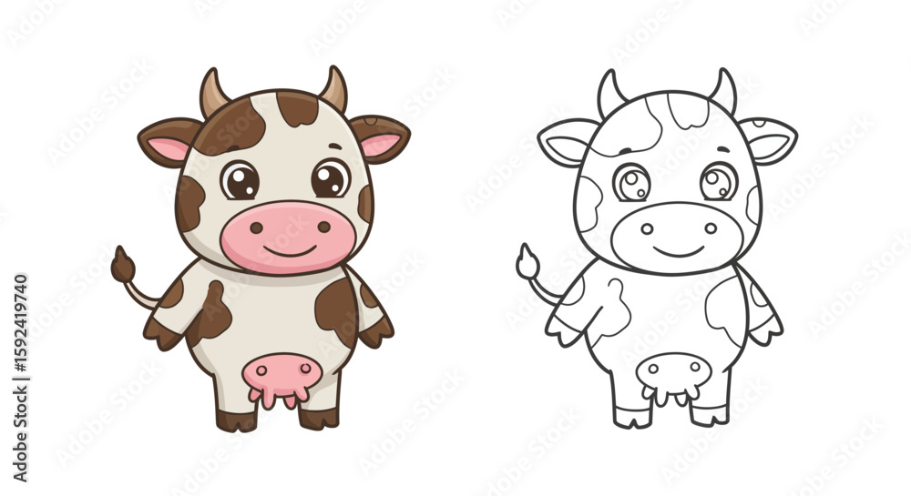 Naklejka premium Cartoon Tortoise with Domed Shell, Stubby Legs & Gentle Smile