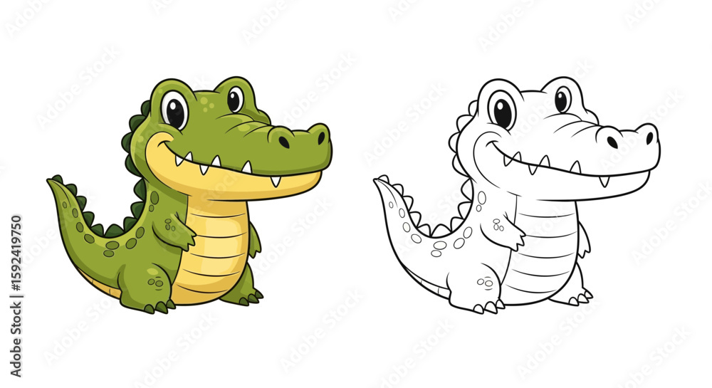 Fototapeta premium Chibi-Style Tortoise with Big Eyes and Textured Shell: Cute Character