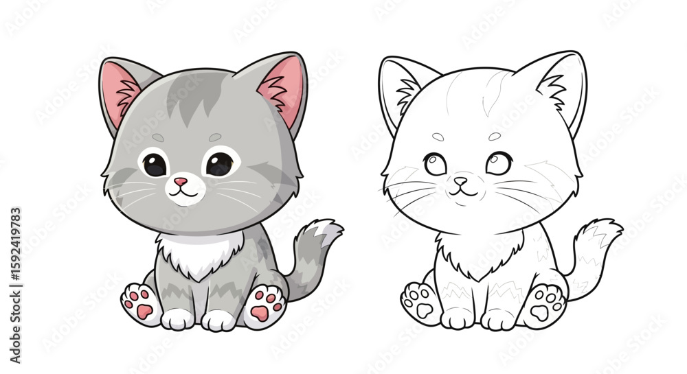 Obraz premium Chibi-Style Turtle with Small Body & Large Shell: Dual Art Formats