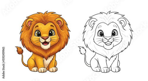 Friendly Tiger Character in a Standing Pose: Two Art Styles