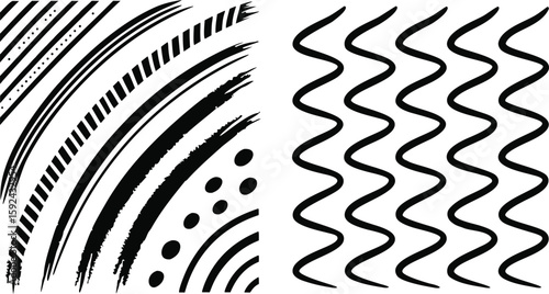 Wallpaper Mural Abstract black and white background pattern with a flowing wave design Torontodigital.ca