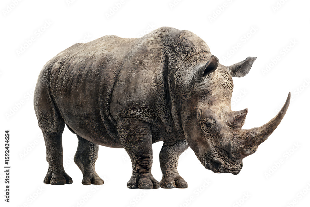Obraz premium Majestic rhino portrait. Powerful, wild.