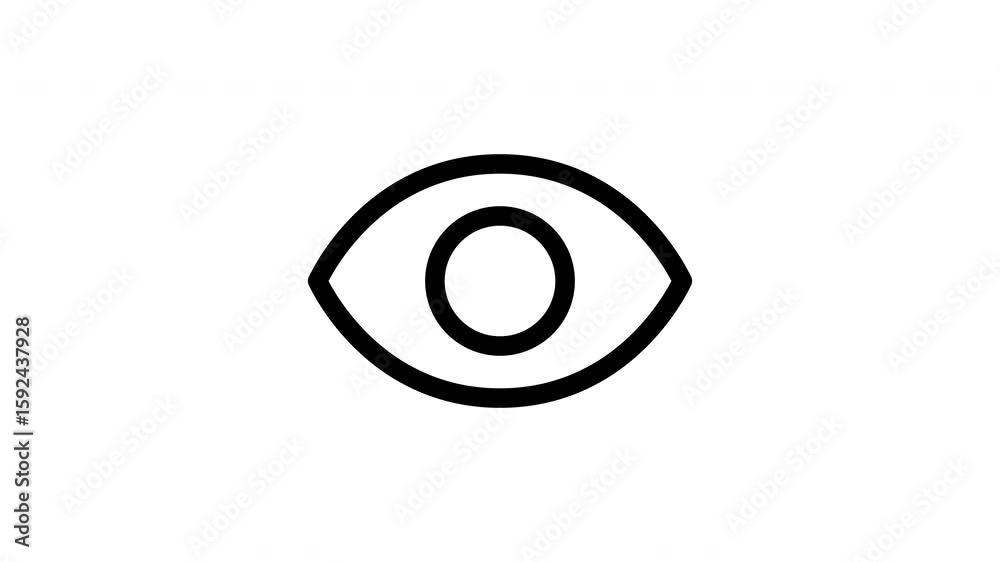 Animated eye icon showing open and close transition, perfect for visibility toggle or view interface in apps and websites. Animated eye icon showing open and close transition, perfect for visibility toggle or view interface in apps and websites.
