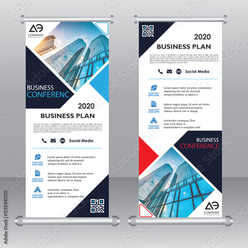 Business Roll Up Set. Standee Design. vector Banner Template design