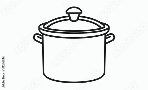 Cooking pot silhouette, kitchenware vector icon, cookware black illustration, vector pot icon silhouette illustration
