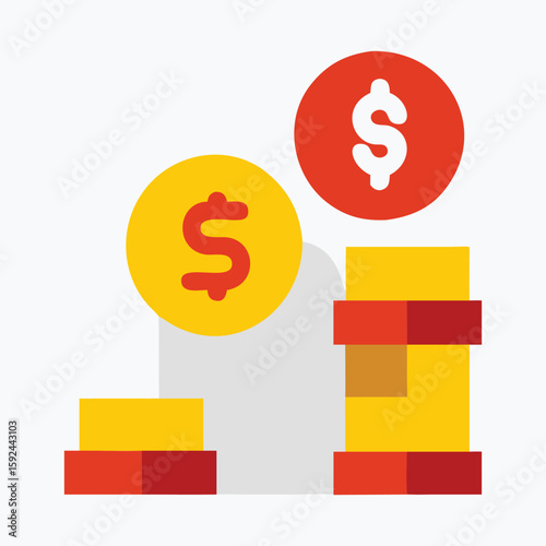 Golden 3D dollar and euro currency symbols on a business podium, signifying financial success and global exchange