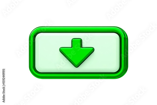 A green button with a downward arrow on it