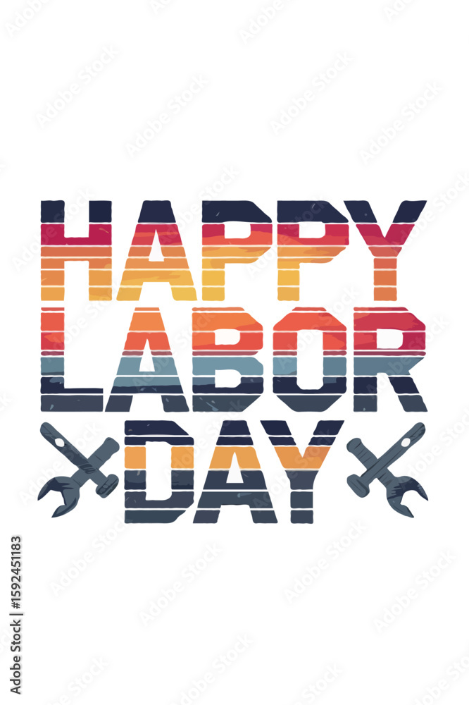 Obraz premium Stylish Typography T-Shirt Design for Labor Day USA